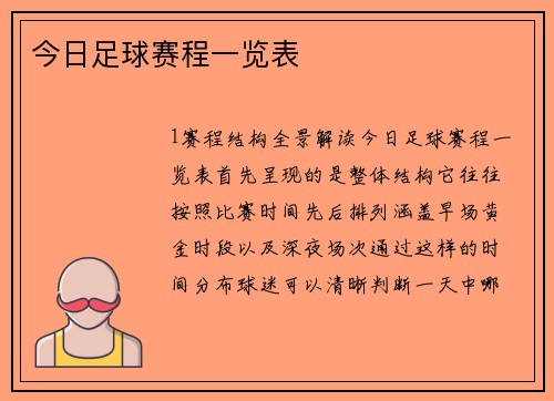 今日足球赛程一览表